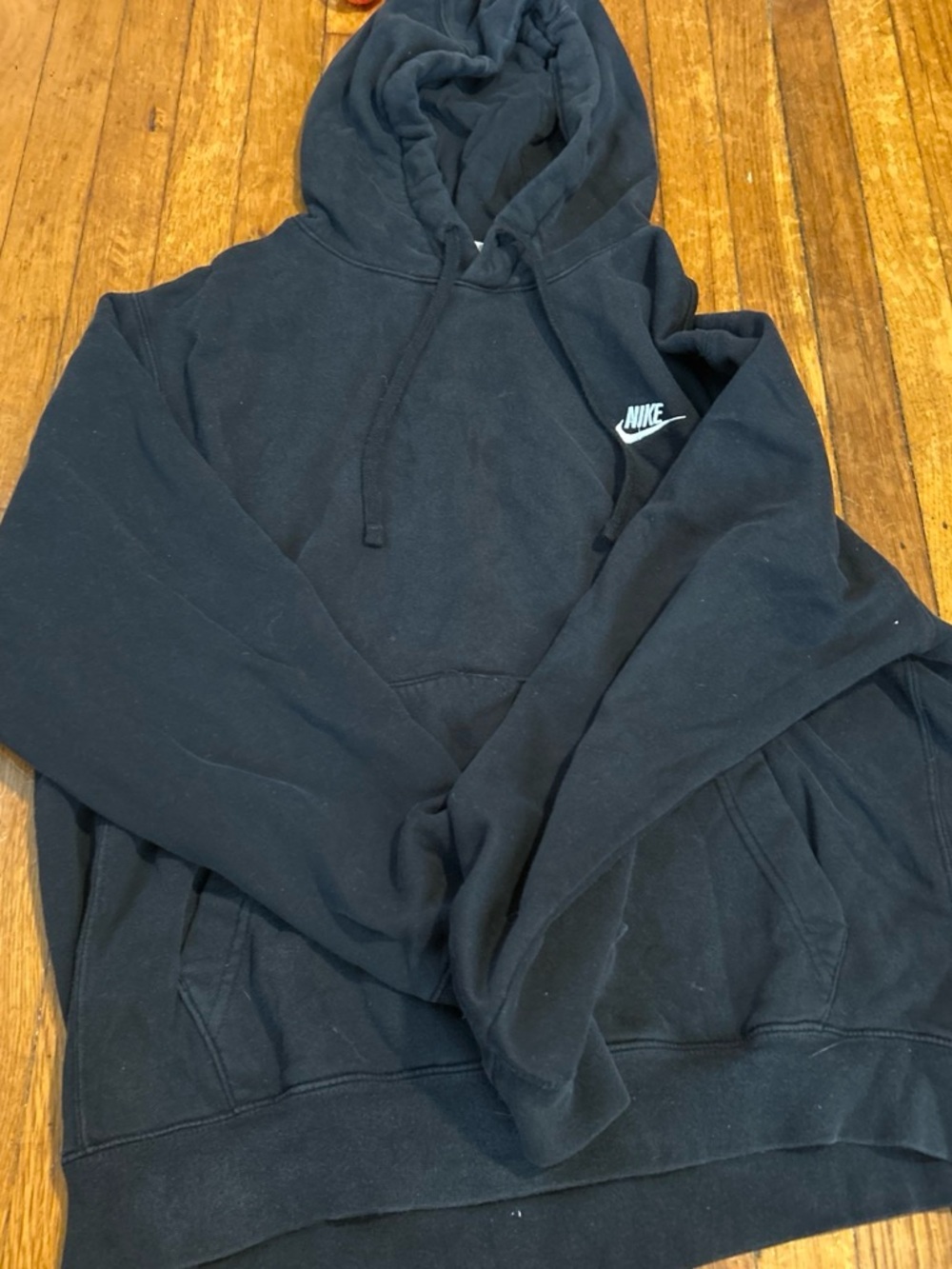 Nike Black Pullover Hoodie with White Swoosh